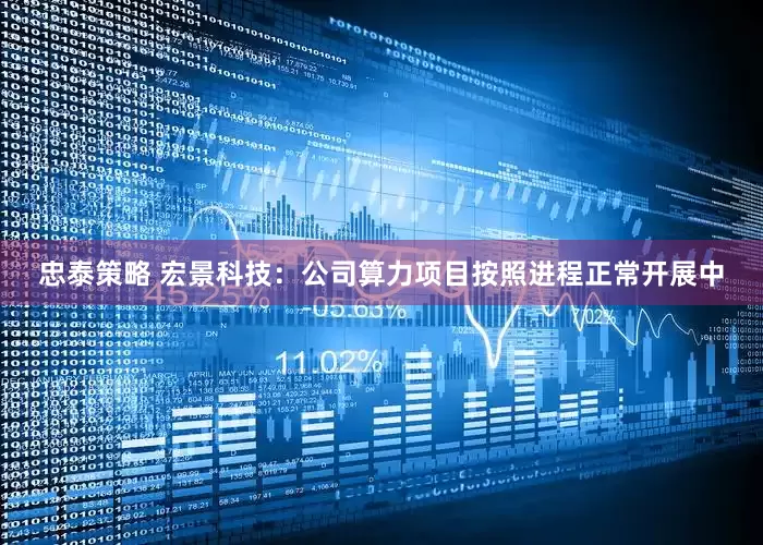 忠泰策略 宏景科技：公司算力项目按照进程正常开展中
